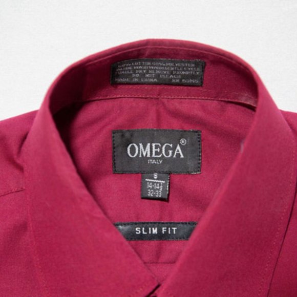 OMEGA Burgundy Buttom Up Shirt - Picture 3 of 3